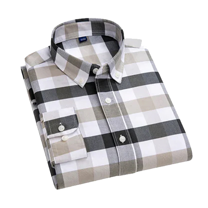 Men's Checked Cotton Shirt – Regular Fit LS-12