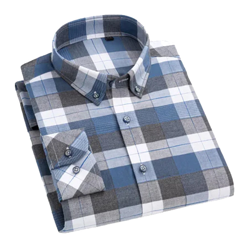 Cotton Plaid Shirt for Men – Lightweight LS-20
